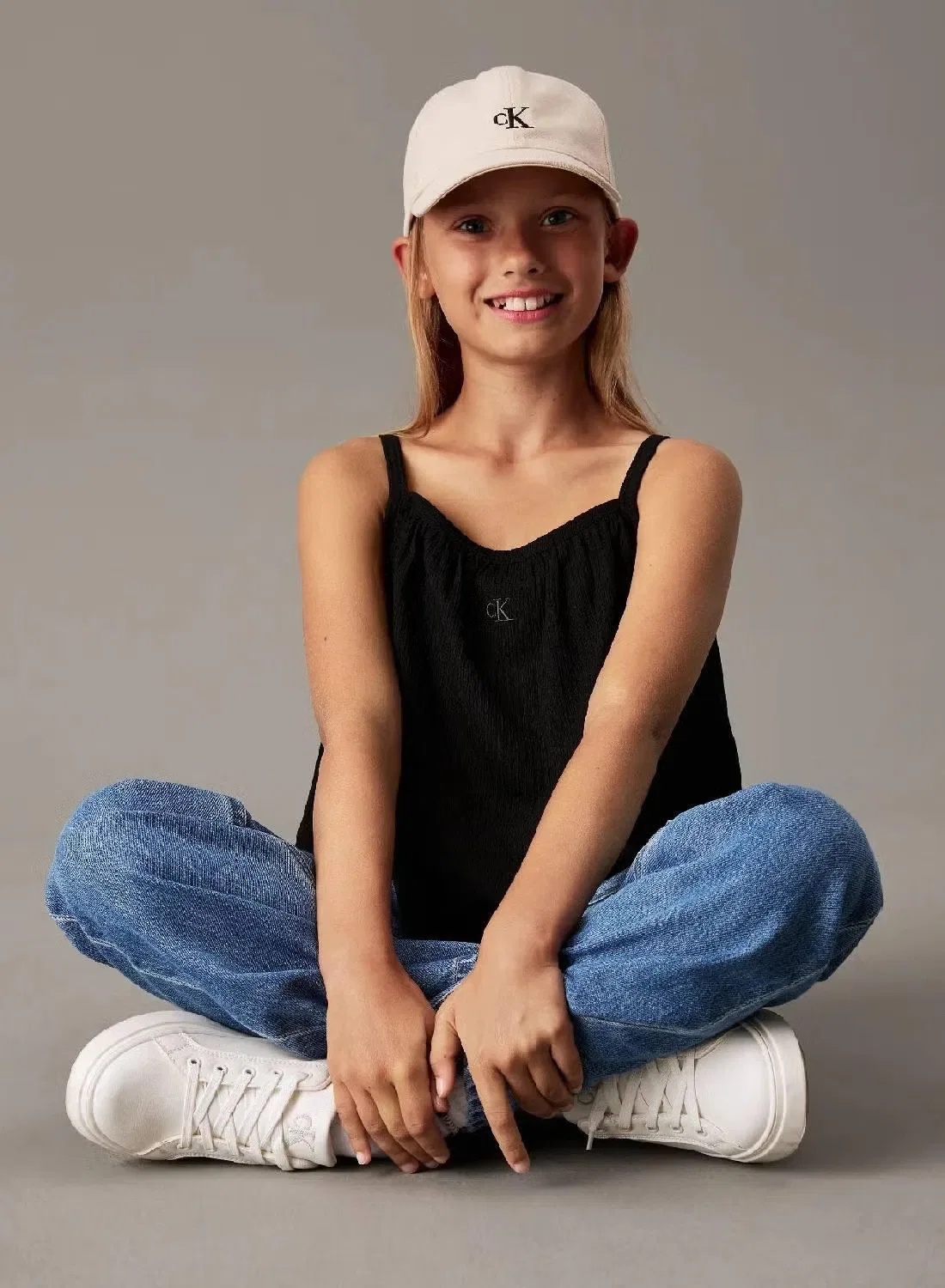 Топ на бретелях свободного кроя с эффектом крэш Calvin Klein Jeans, черный — фото 3