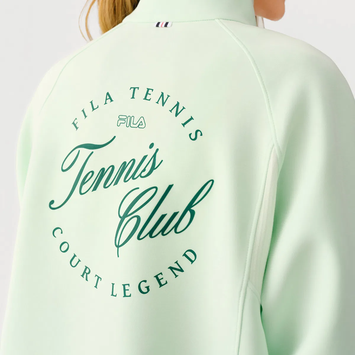 Детский свитшот с воротником-стойкой Light Turquoise Green FILA KIDS — фото 4