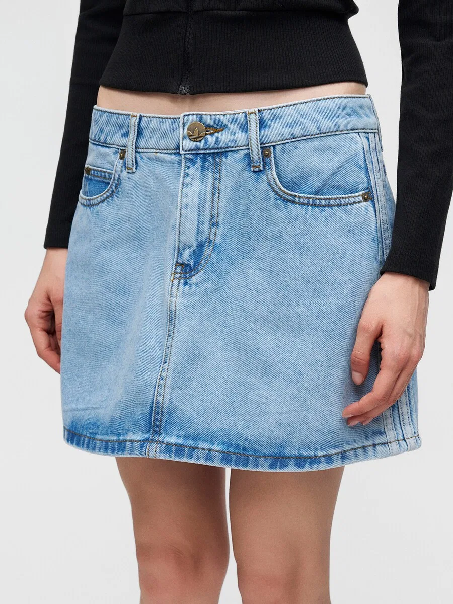 Юбка ADIDAS ORIGINALS 'MID RISE DENIM' синего цвета — фото 4