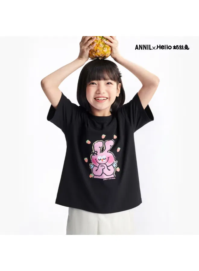 Футболка с принтом Hello Kitty, Annil, черный — фото 2