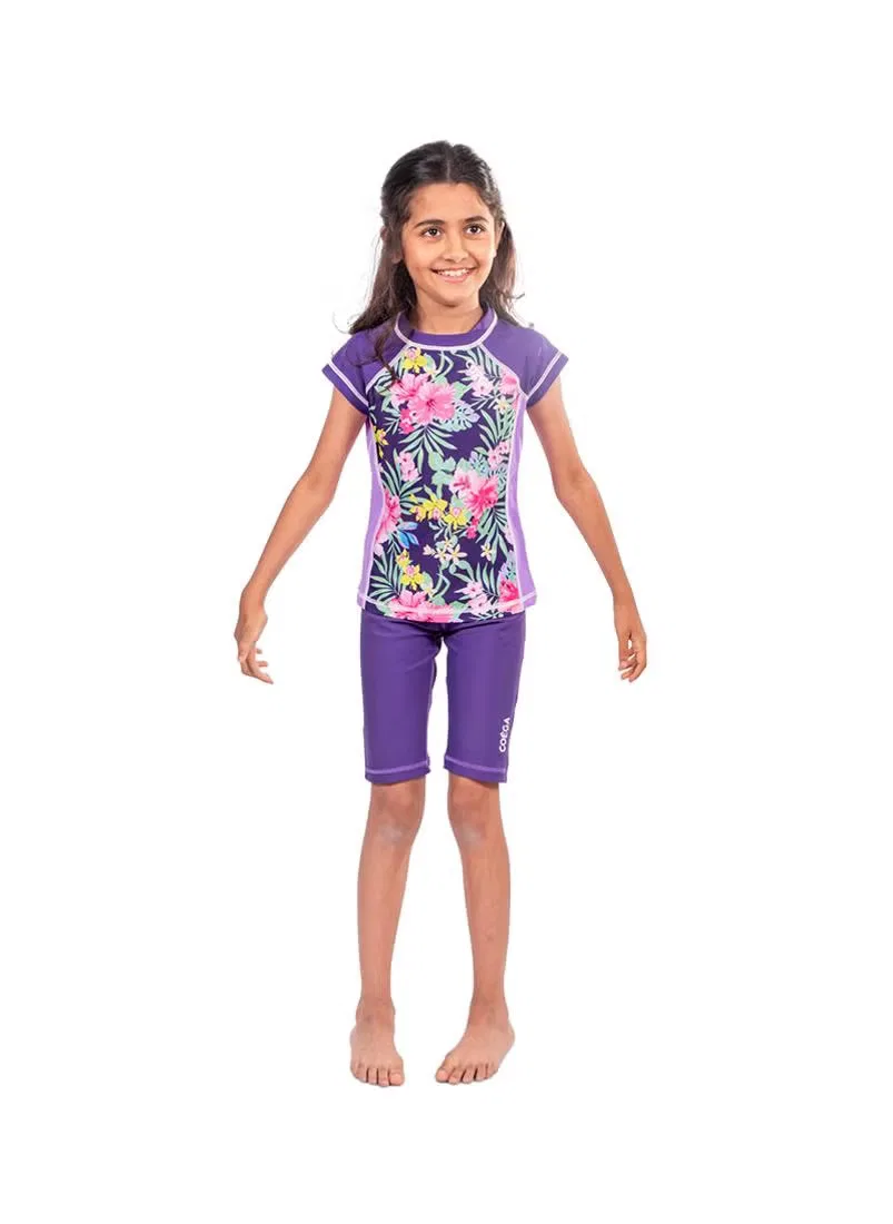 Шорты для плавания с юбкой, фиолетово-синие тропические, Coega Sunwear — фото 4