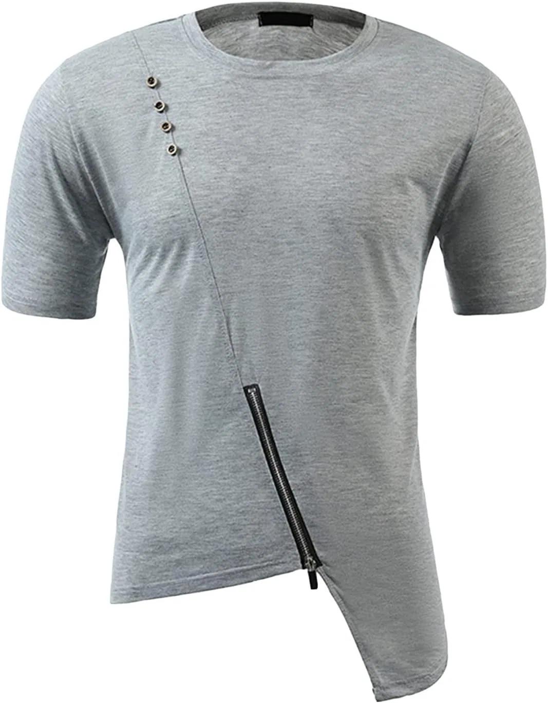 Мужская футболка с асимметричной молнией Fitness Gym Tee, Light Grey
