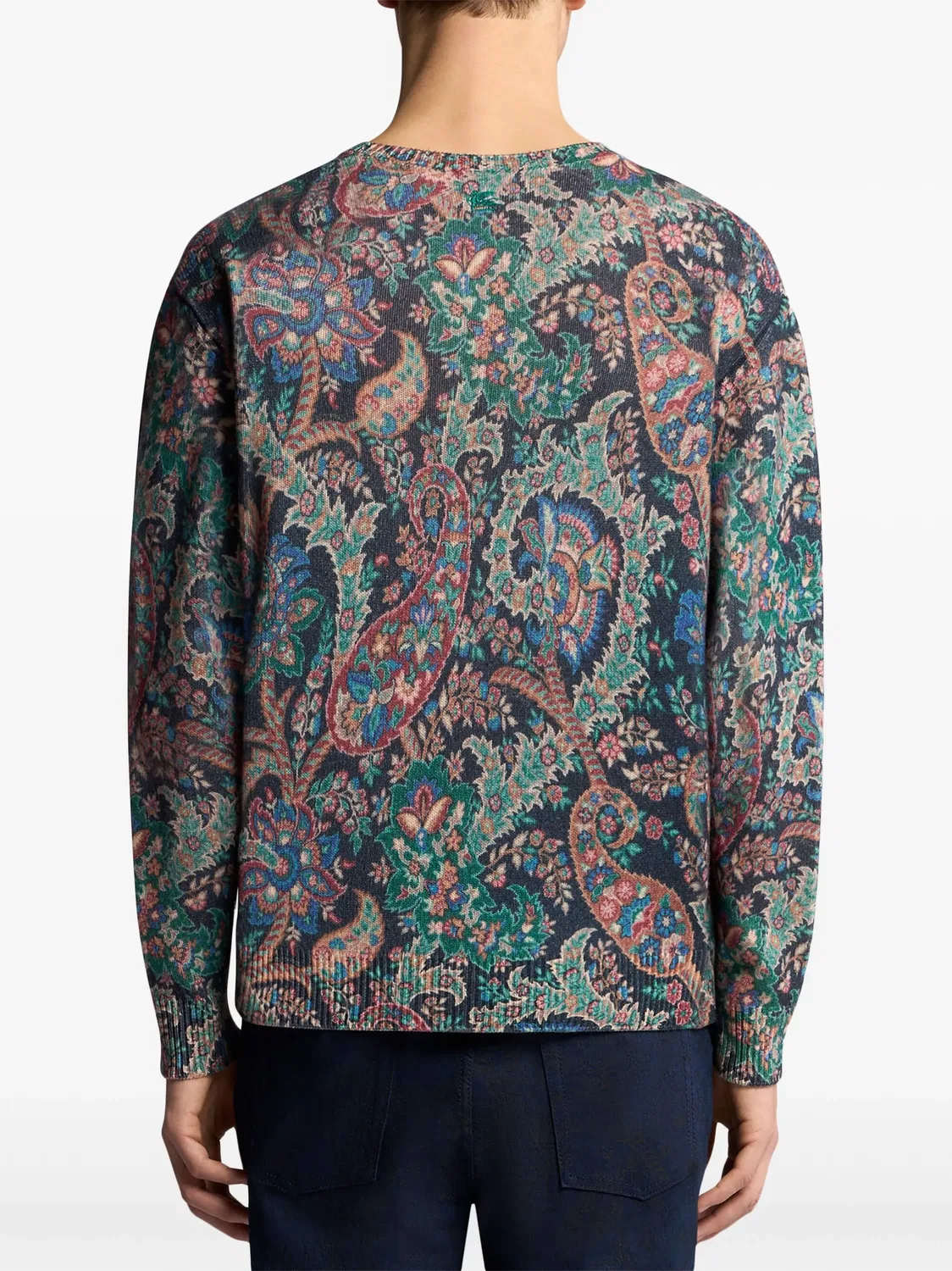 Джемпер с цветочной интарсией ETRO, синий — фото 3