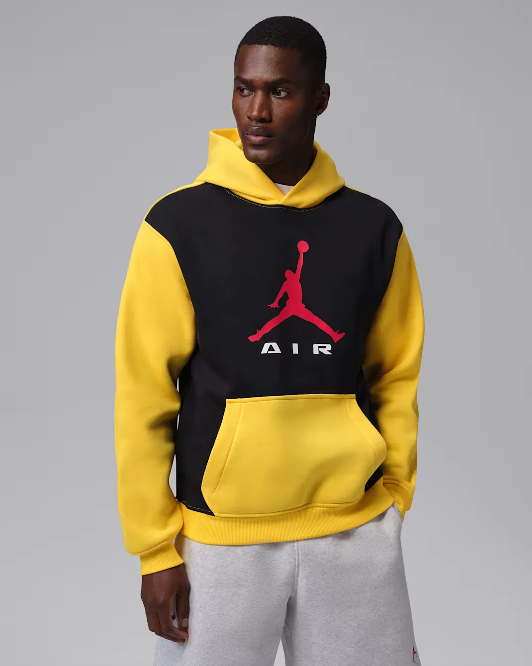 Мужская толстовка с капюшоном Jordan Brooklyn, Black/Tour Yellow/University Red