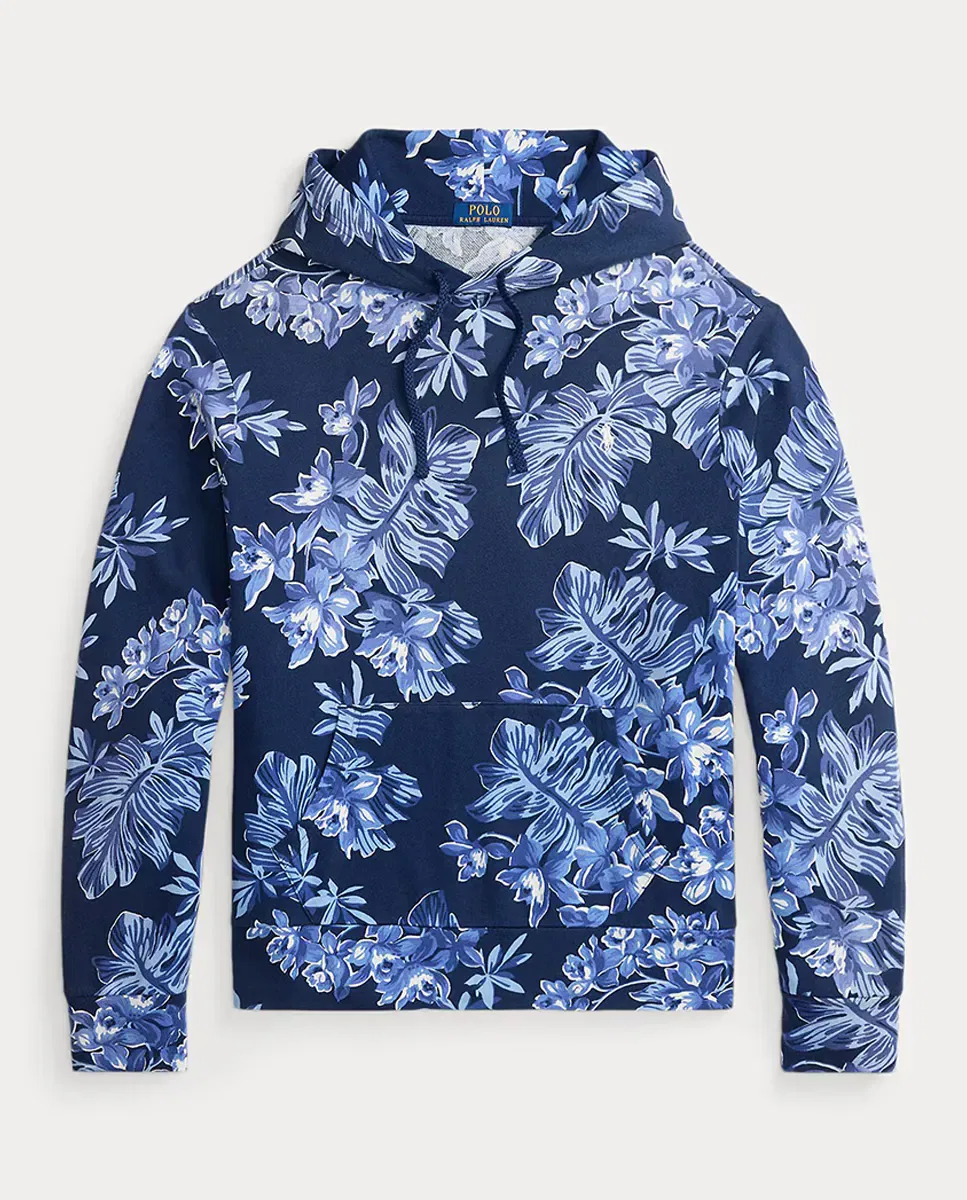 Мужская худи из футера с принтом Polo Ralph Lauren, Light Blue / Navy — фото 4