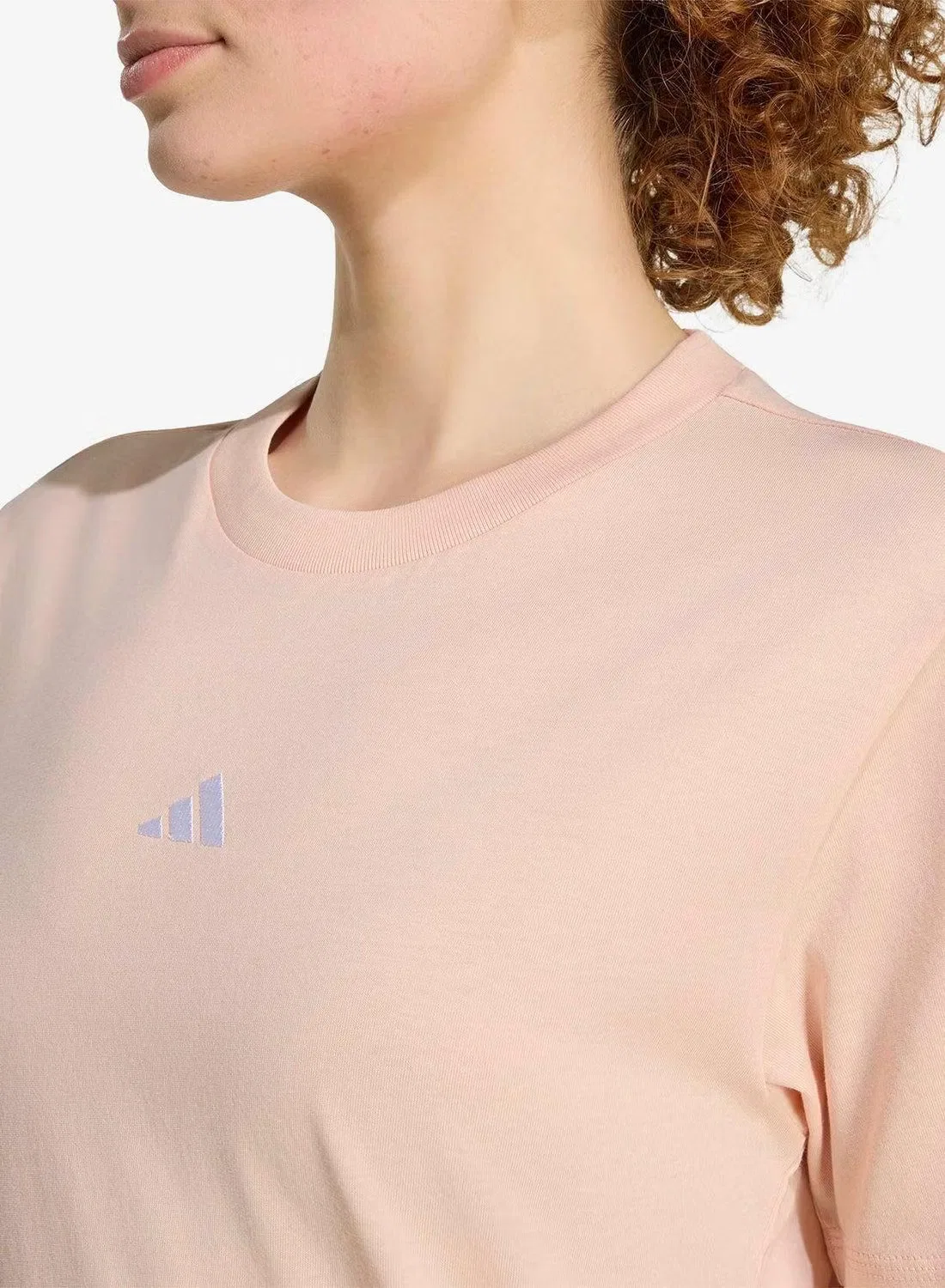 Футболка хлопковая Essentials Small Logo Adidas, розовый — фото 3