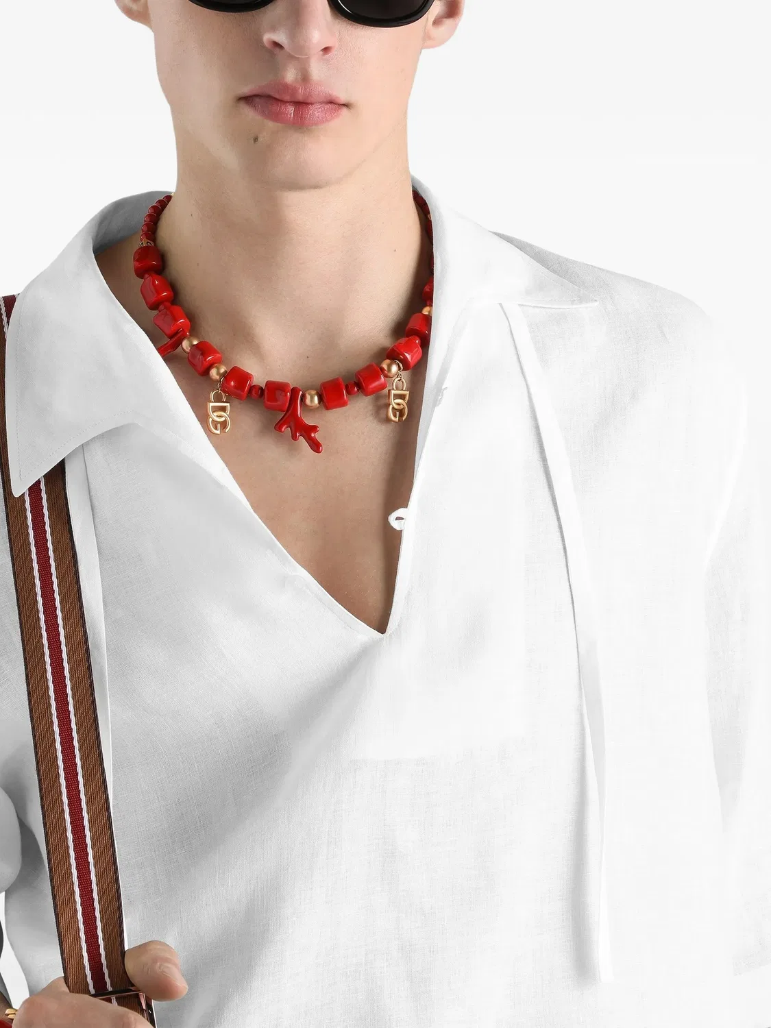 Рубашка гавайская из льна белая Dolce & Gabbana, белый — фото 4