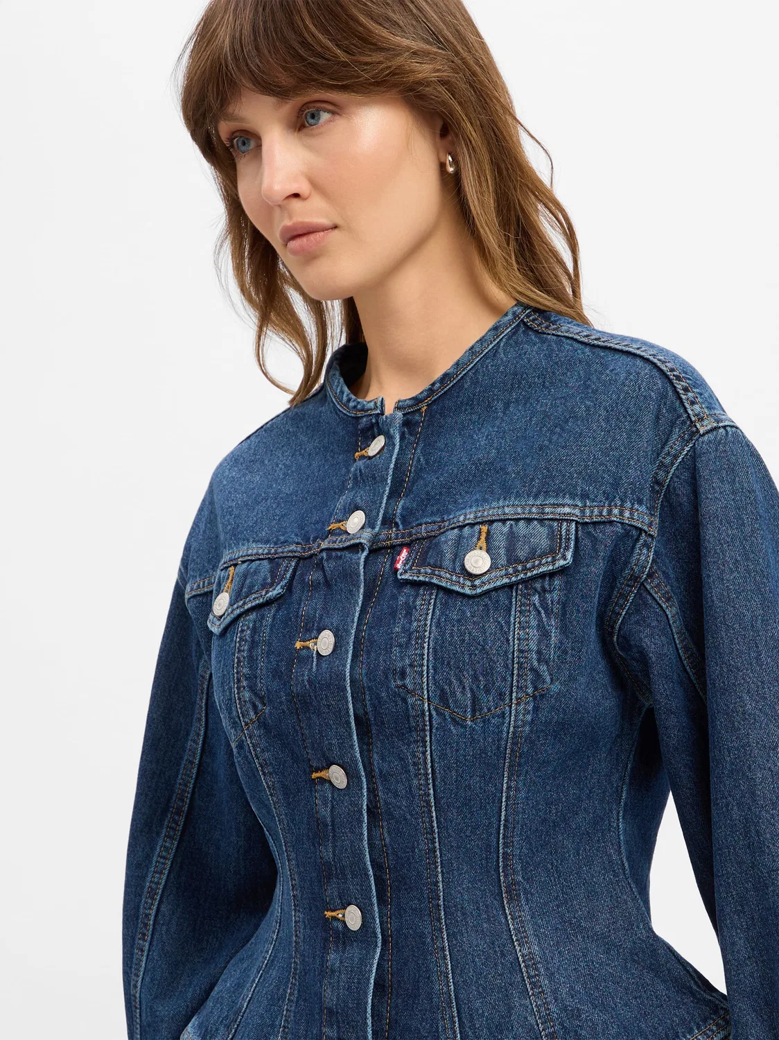 Женская джинсовая куртка без воротника Levi's, Dark Stone — фото 2