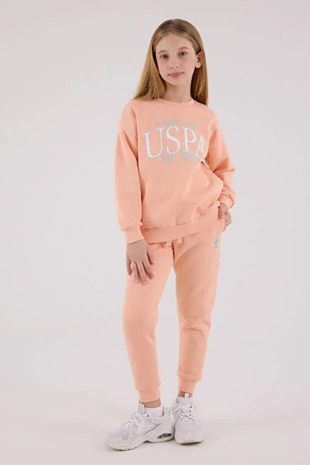 Детский для девочек спортивный костюм с принтом U.S. Polo Assn., Orange