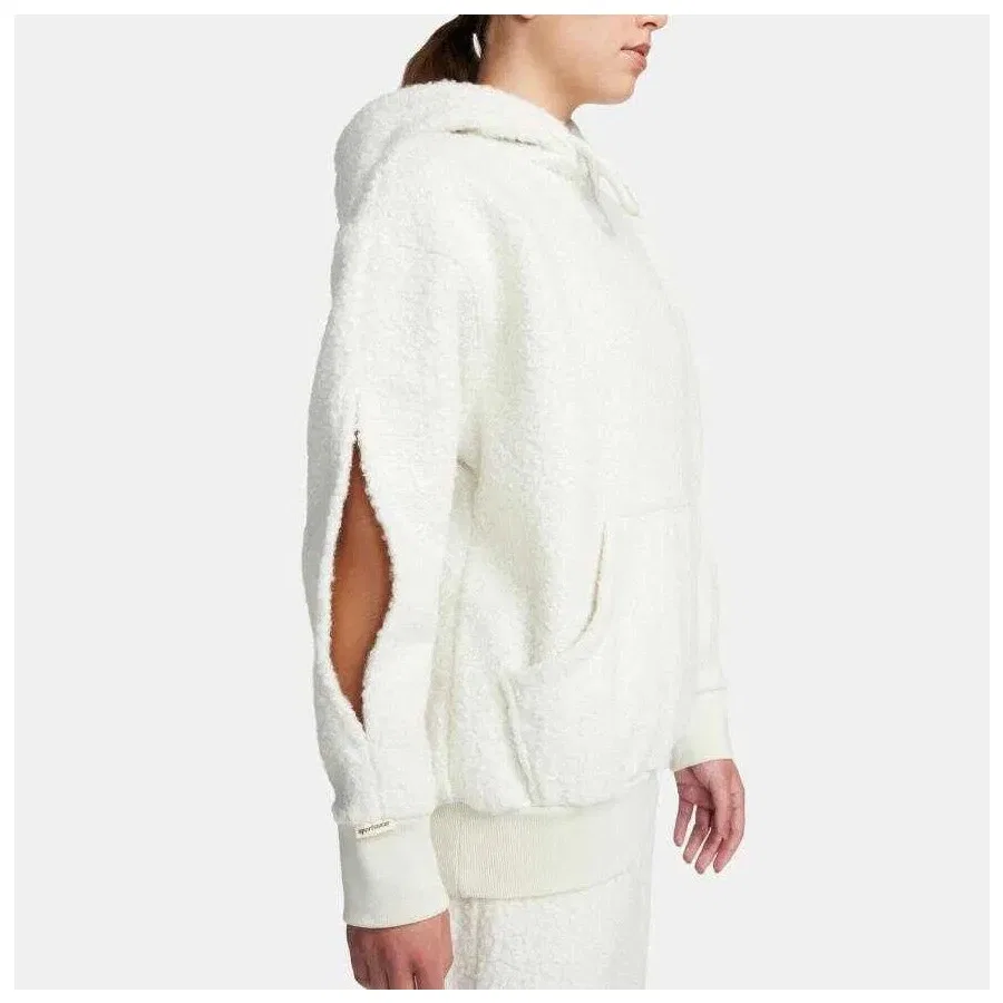 Женский свитшот-худи оверсайз с флисом Nike Sportswear Collection Sherpa Hoodie, Nike, Белый — фото 3