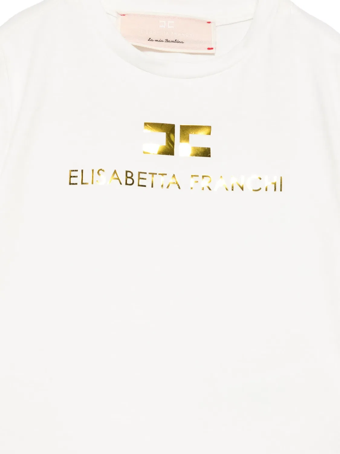 Белая футболка с логотипом Elisabetta Franchi, белый — фото 2