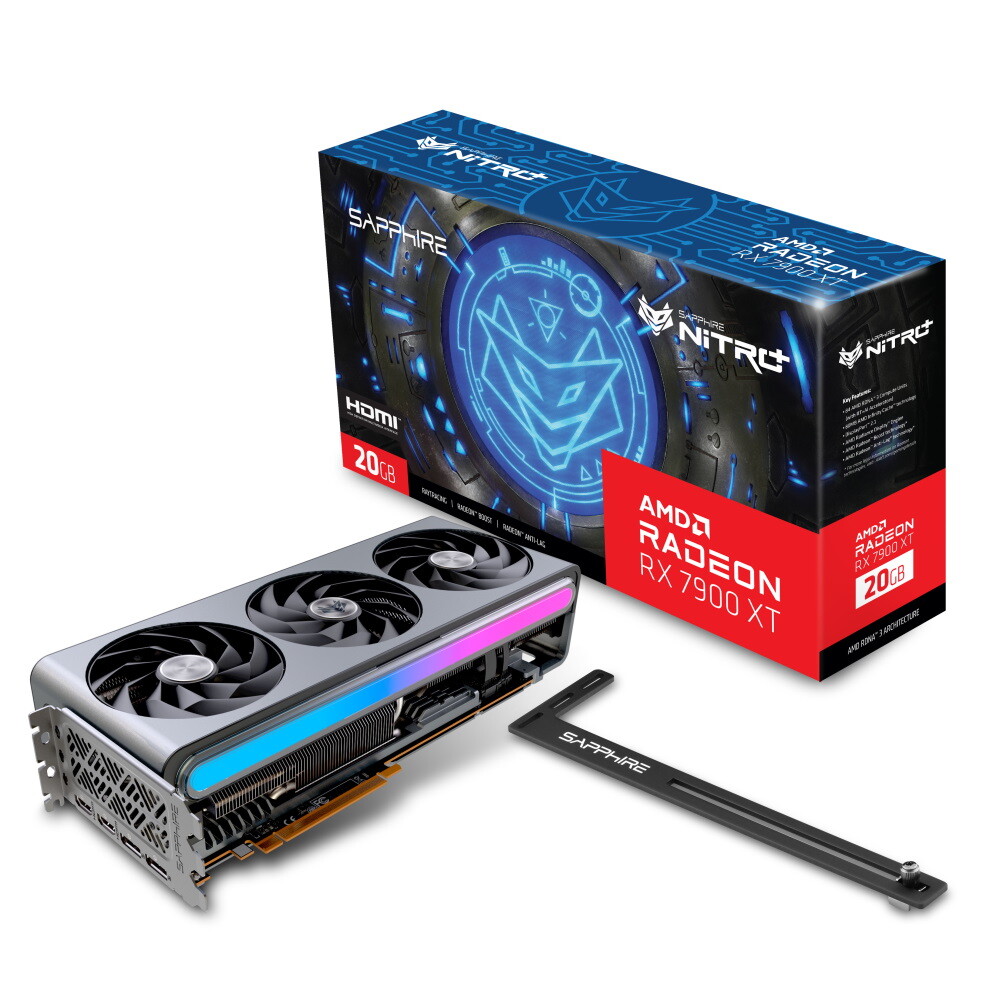 

Видеокарта Sapphire Nitro+ AMD Radeon RX 7900 XT, 20ГБ, серый