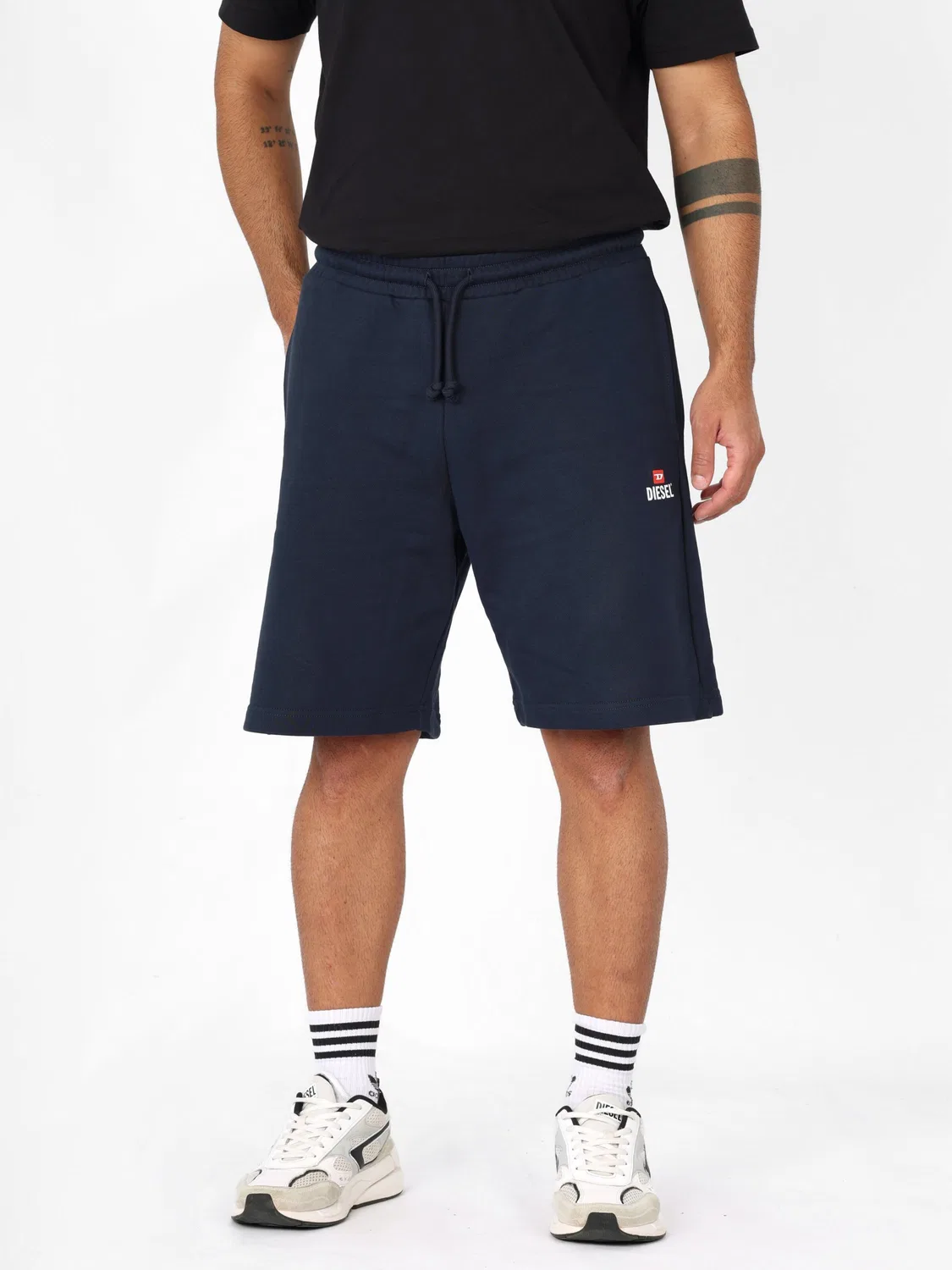 Спортивные шорты Diesel Regular Workout Pants P-CROW SWEAT SHORTS темно-синего цвета — фото 2