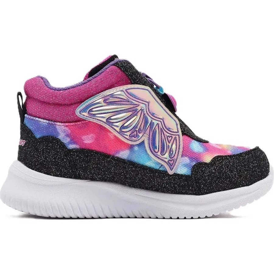 Детские кроссовки с фермуаром и подсветкой Jumpsters Kids Sneaker Skechers, Розово-черный — фото 2