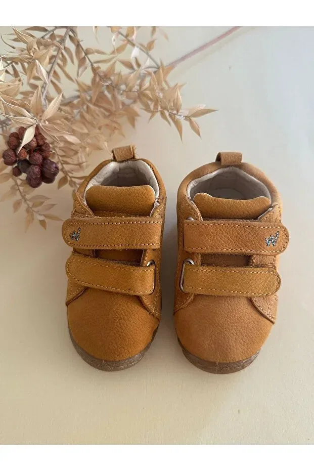 Детские пинетки-тапочки для новорожденных из натуральной кожи Baby, Tan Color