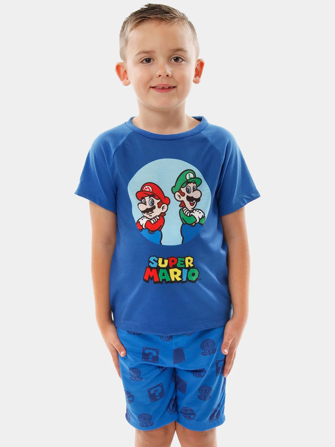 Пижама с персонажами Super Mario, короткая, синяя Character — фото 2