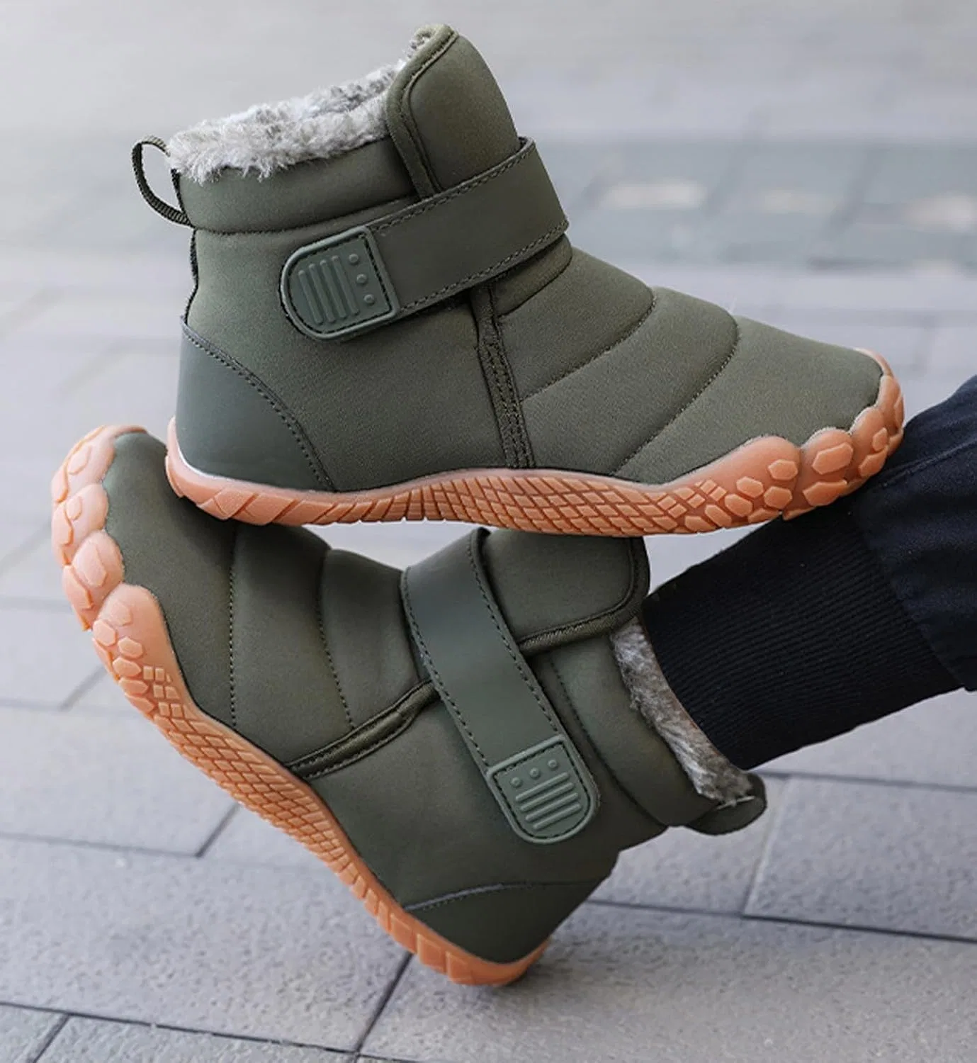 Детские зимние ботинки с флисовой подкладкой Snow Boots Pangolin, Green — фото 4