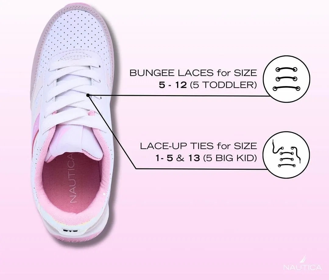 Детские кроссовки с принтом Athletic Running Sneakers Nautica, White Pink Grey — фото 2