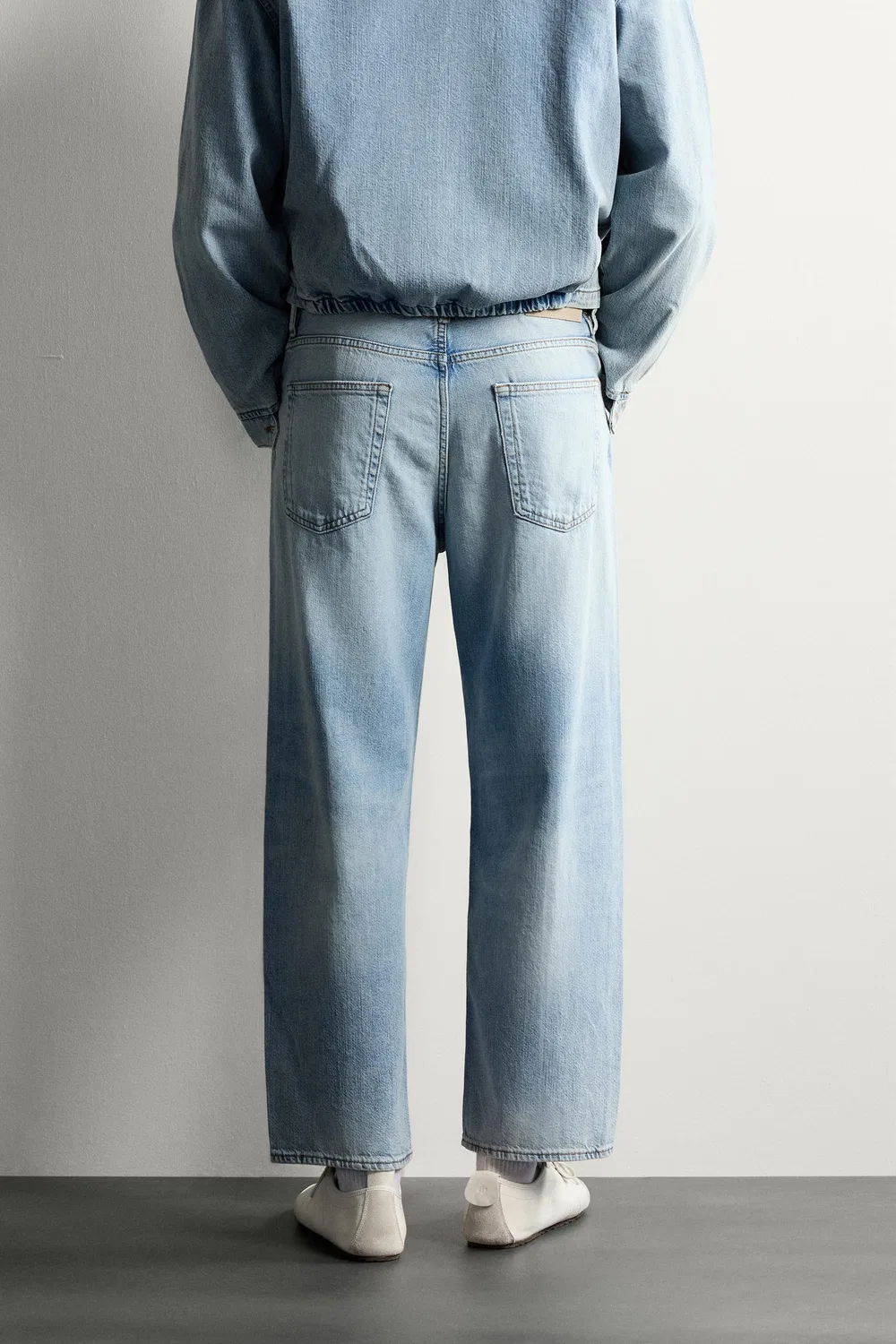 Легкие джинсы стандартного укороченного кроя ZARA, Light blue — фото 3