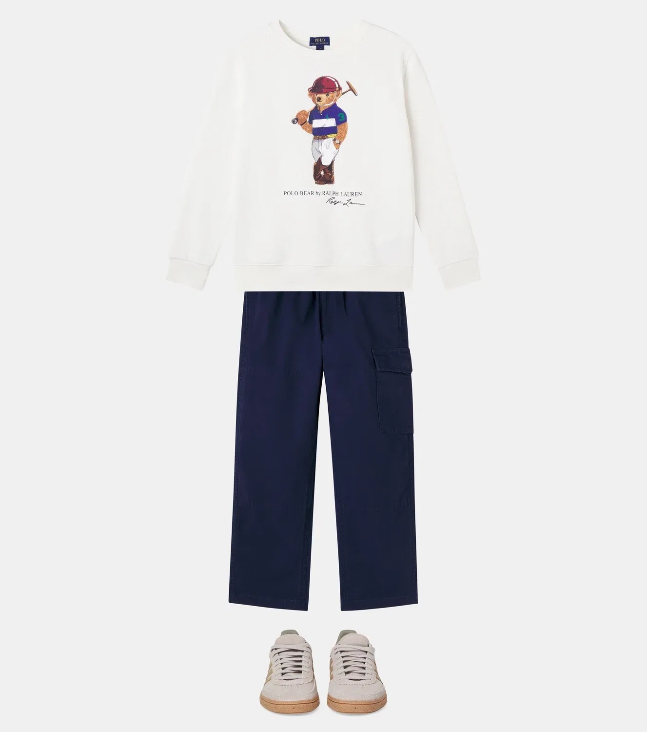 Свитшот с принтом Polo Bear, Polo Ralph Lauren Kids, белый — фото 2