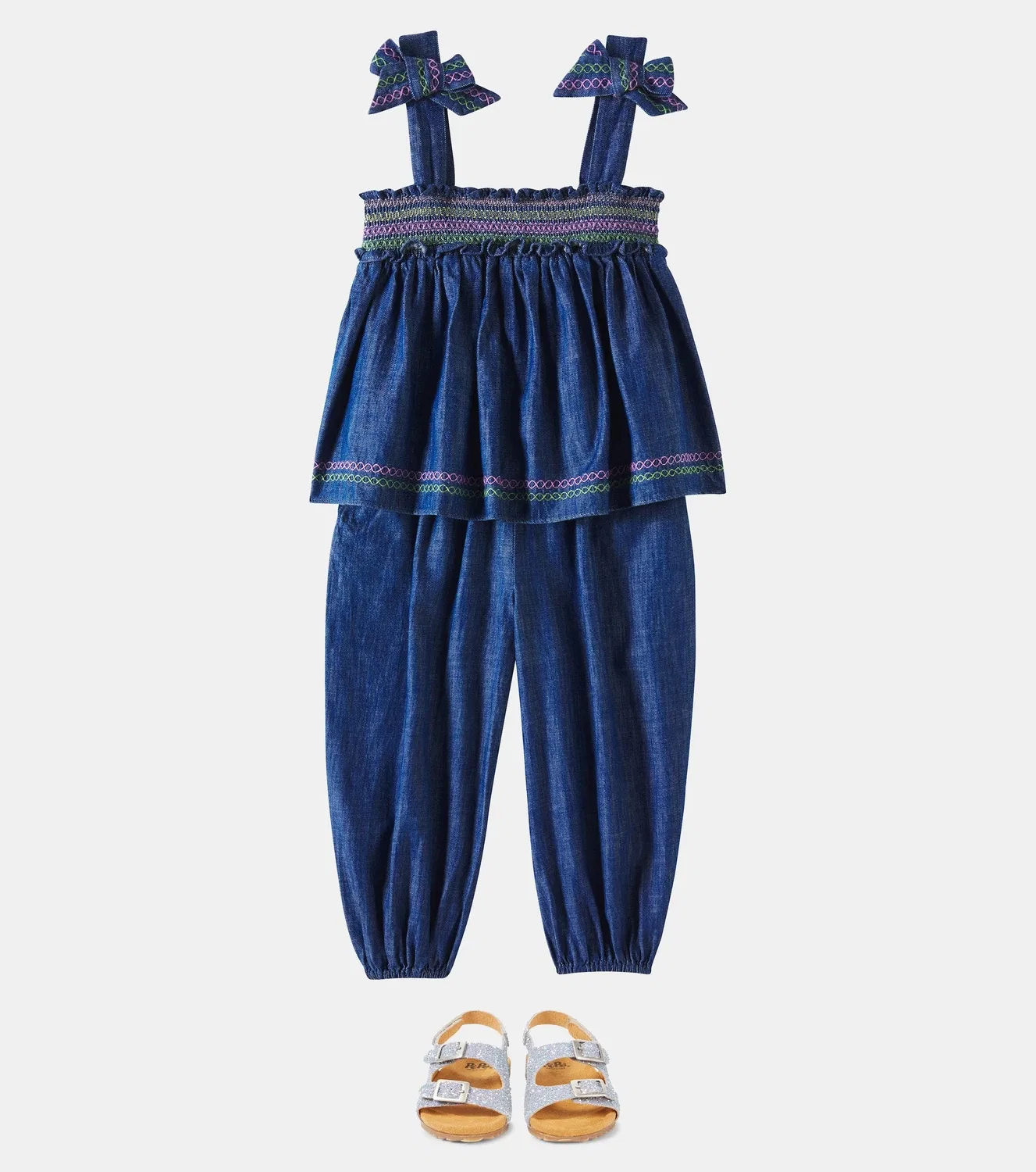 Джинсы с вышивкой Zimmermann Kids, синий — фото 2