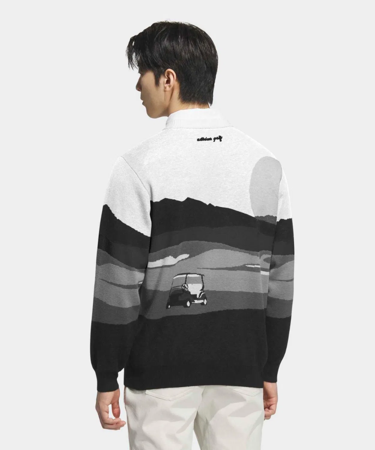 Мужской свитшот с длинным рукавомс графическим принтом Adidas Golf, Black — фото 2