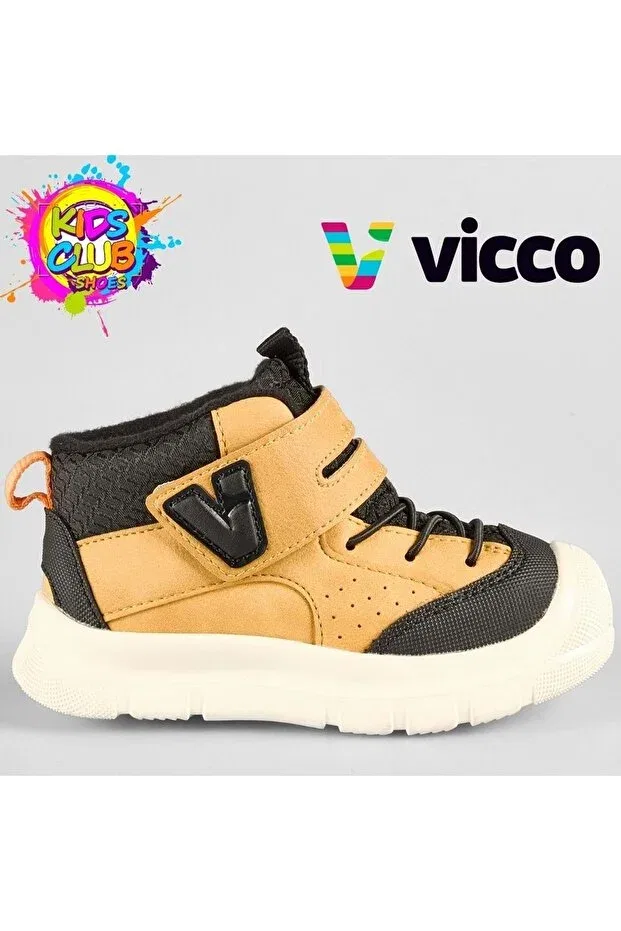 Детские ботинки для девочек на шнуровке Vicco, Camel