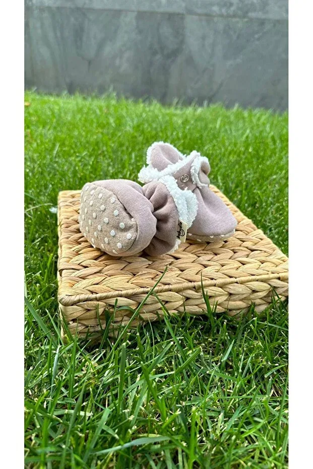 Детские пинетки для новорожденных с антискользящей подошвой Babydia, Gray — фото 2