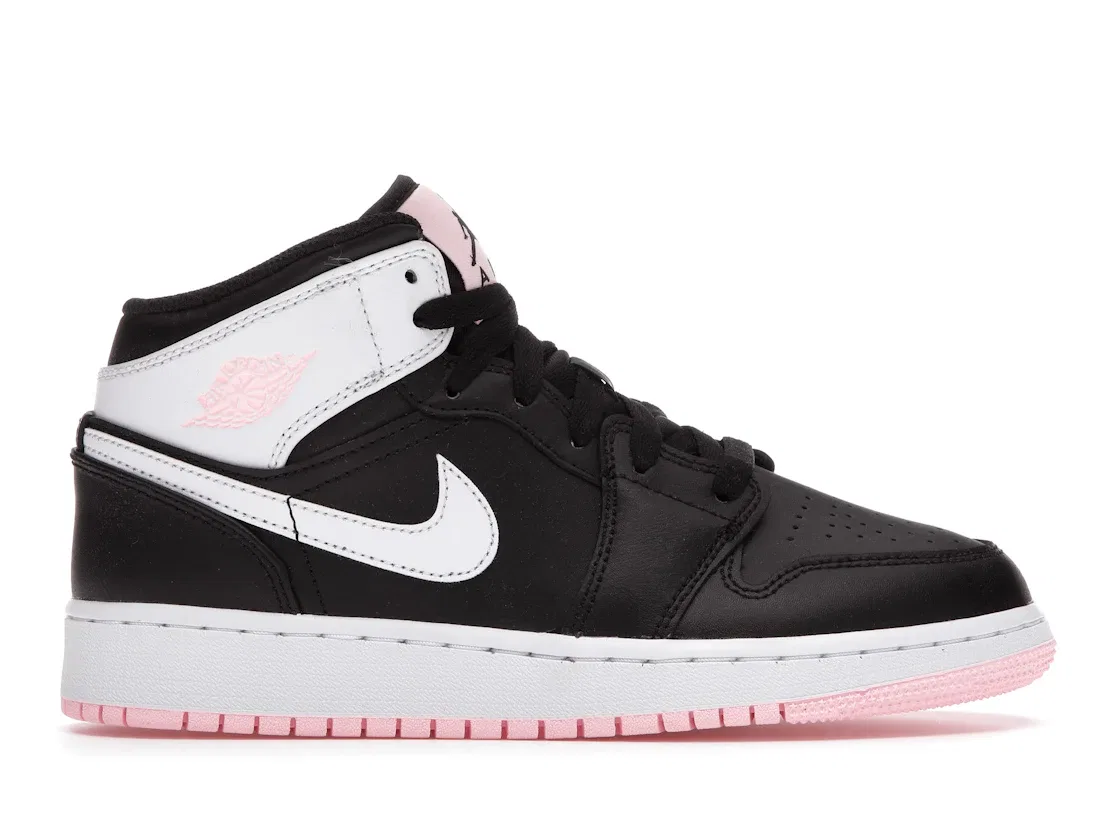 Детские кроссовки с контрастным дизайном Jordan 1 Mid Jordan,: Black/White-Arctic Punch