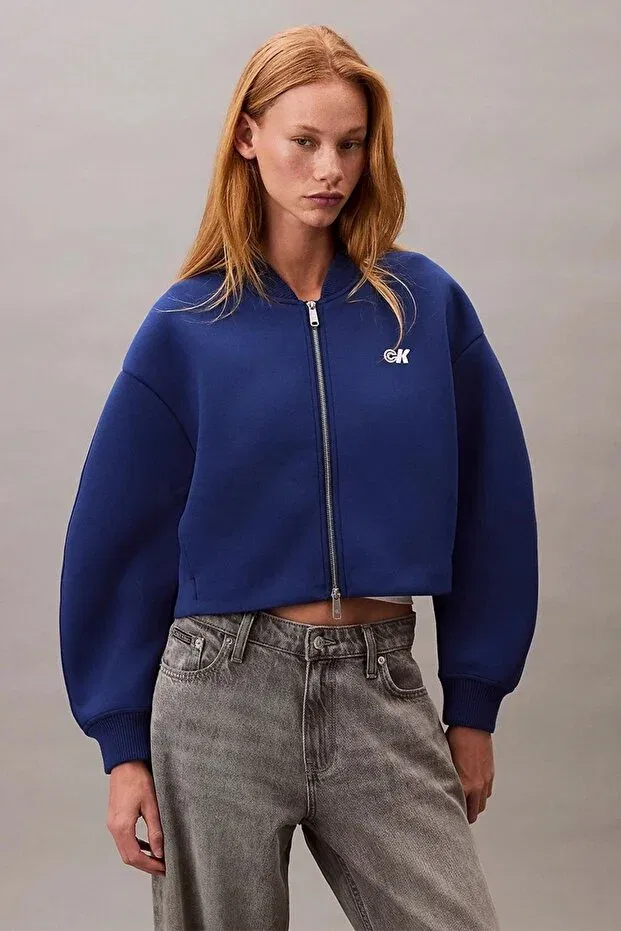 Женская куртка-бомбер с принтом Calvin Klein, Blue