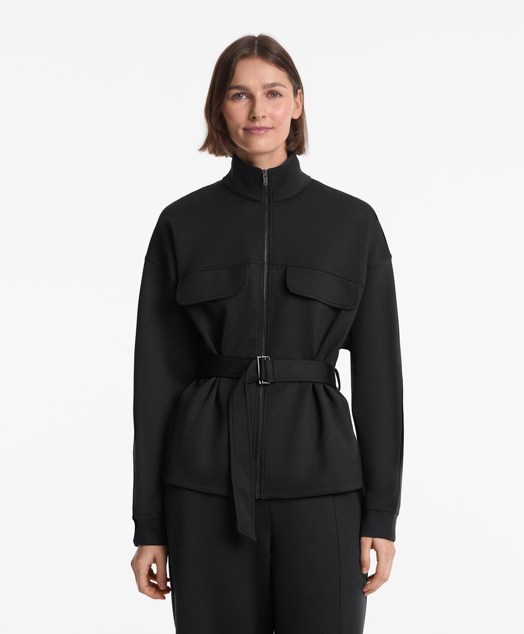 

Куртка с поясом из неопрена Oysho, черный