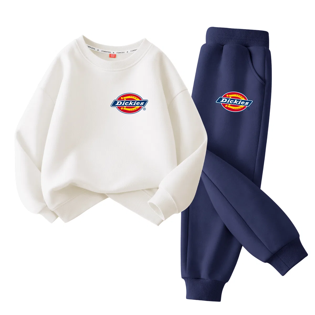 Детский спортивный комплект с логотипом Dickies, White/Navy Blue