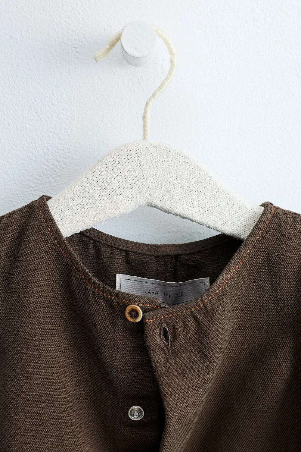 ZARA TIMELESS - Простой комбинезон из твила, Dark brown — фото 3