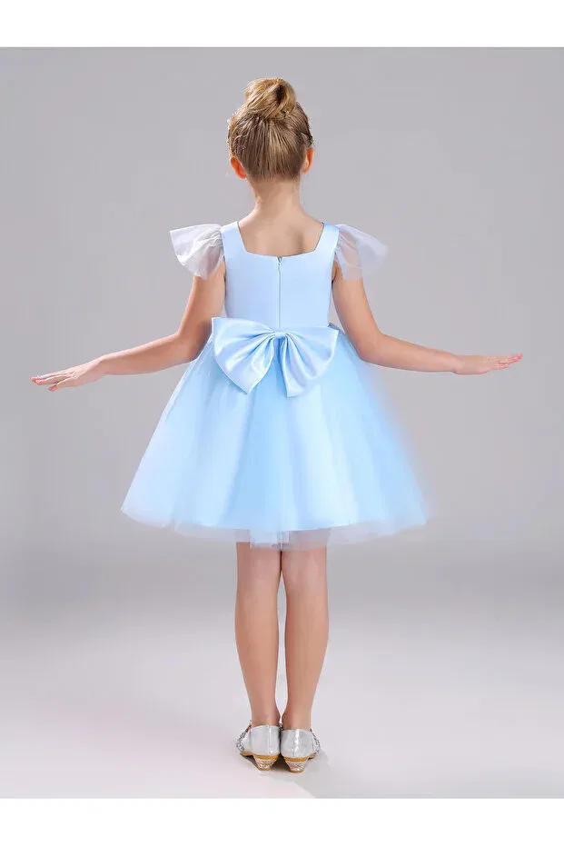 Детское платье для девочек с коротким рукавом eliz Madyabutik, Blue — фото 3