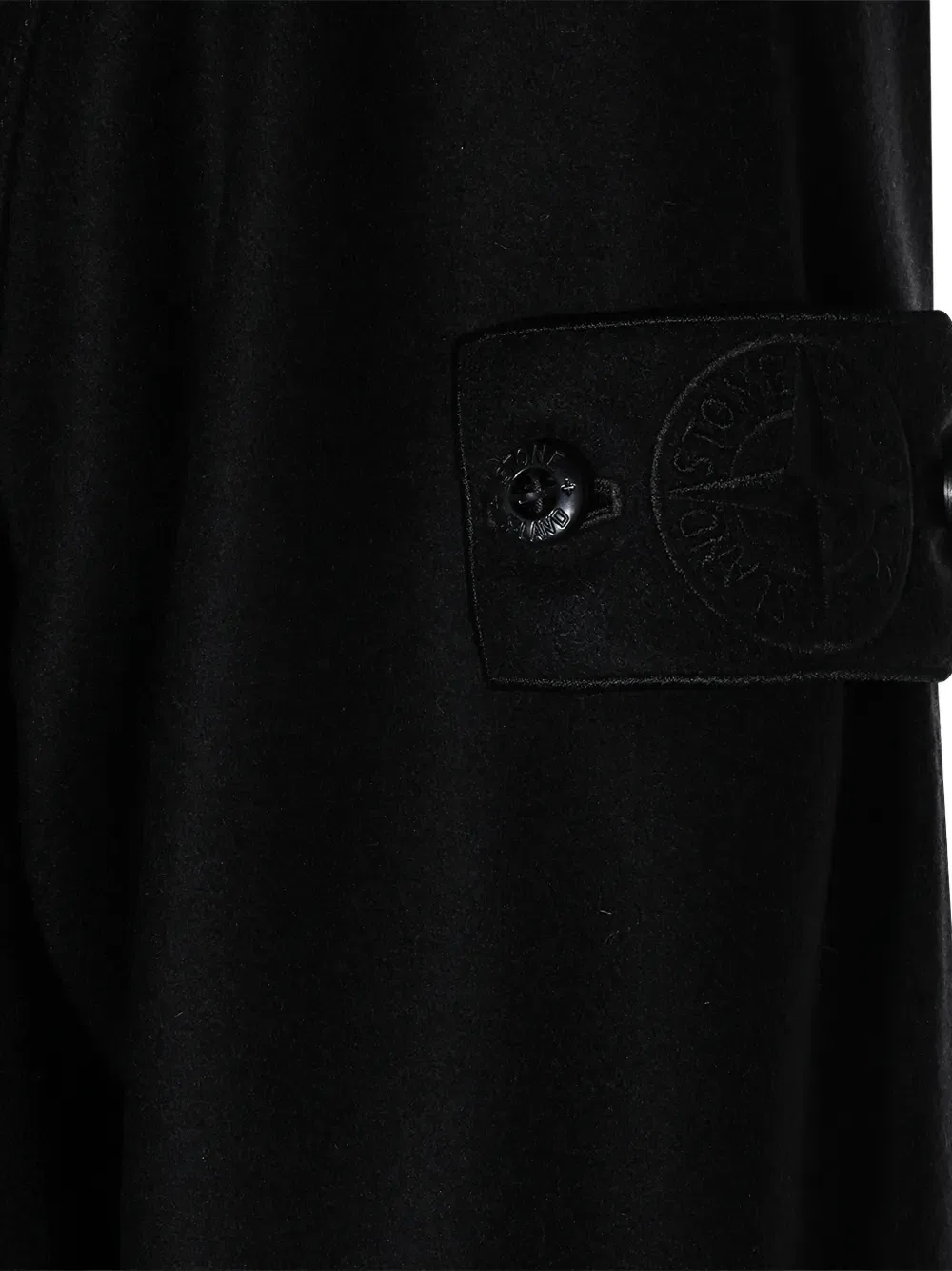 Шерстяная рубашка с нашивкой-логотипом Stone Island, черный — фото 3