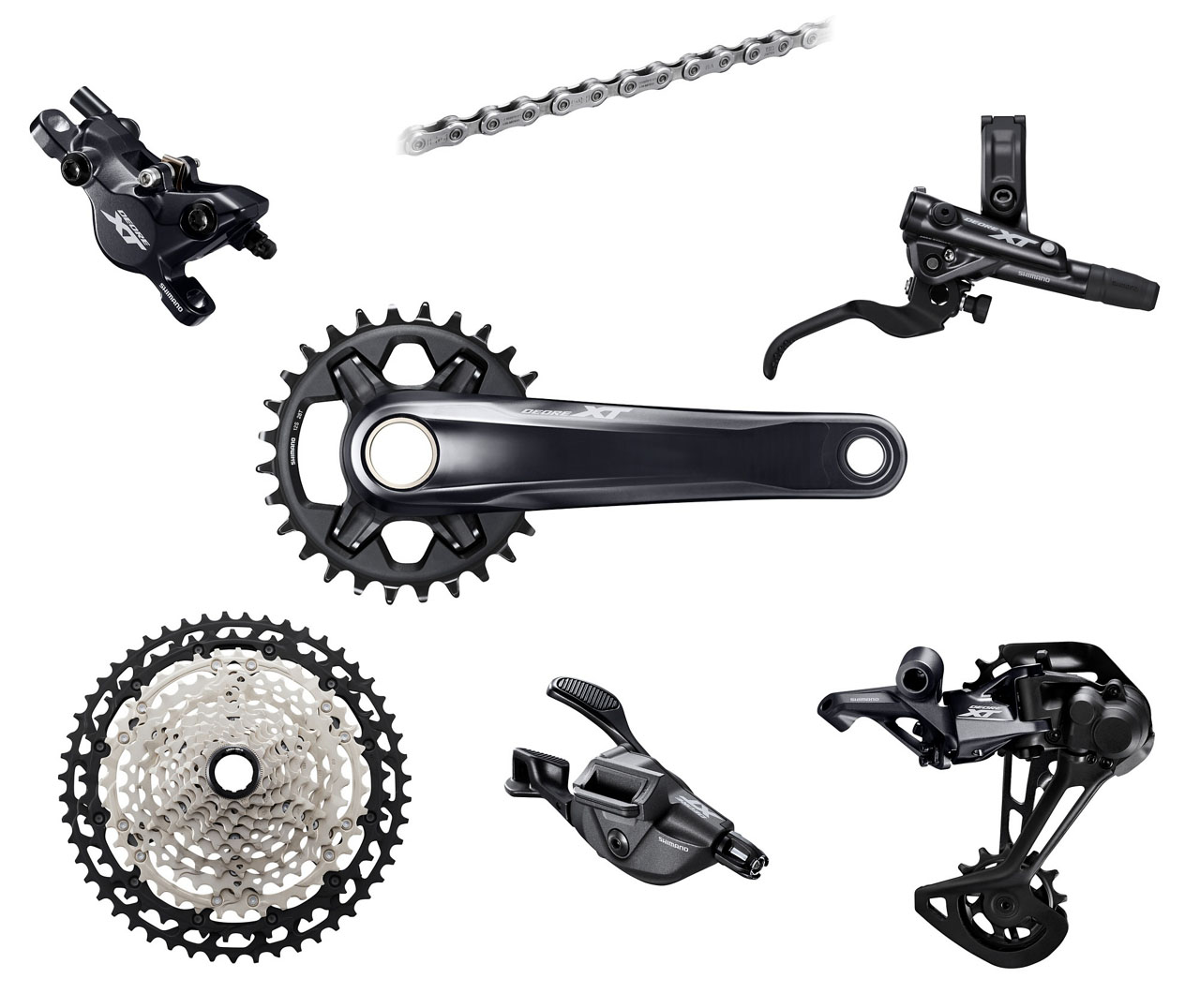 

Групсет Shimano XT M8100 Mechanical Disc Single 4-поршневой, 10-51, 34T, 170 мм