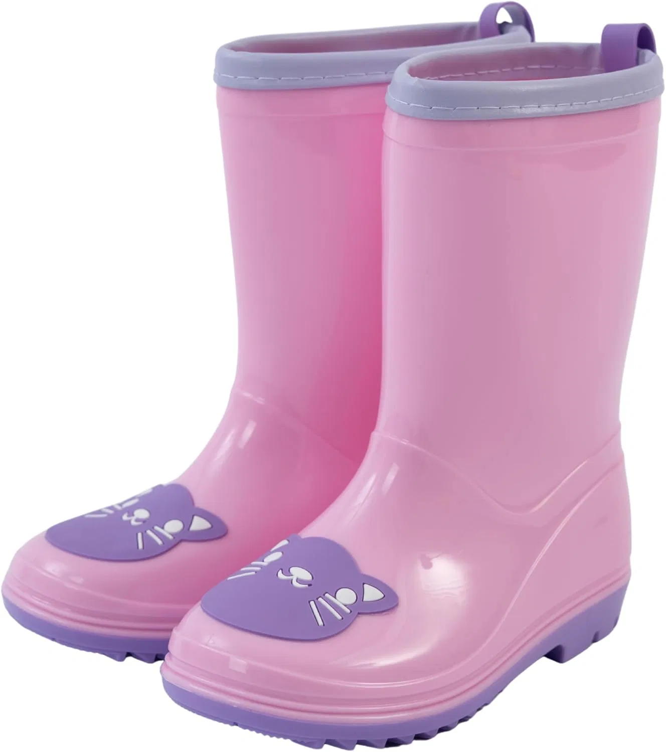 Детские дождевые сапоги для мальчиков и девочек с принтом Pink Cat Blue Penguin HaloFADD, Pink