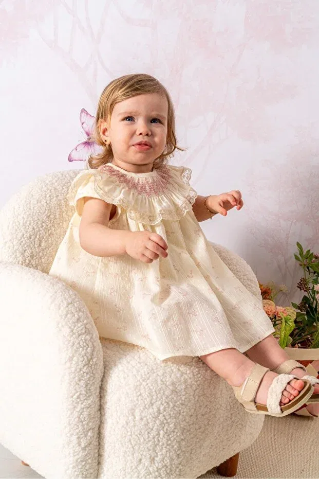 Детский комплект для девочек хлопковый Party Noynoy Baby, Ecru