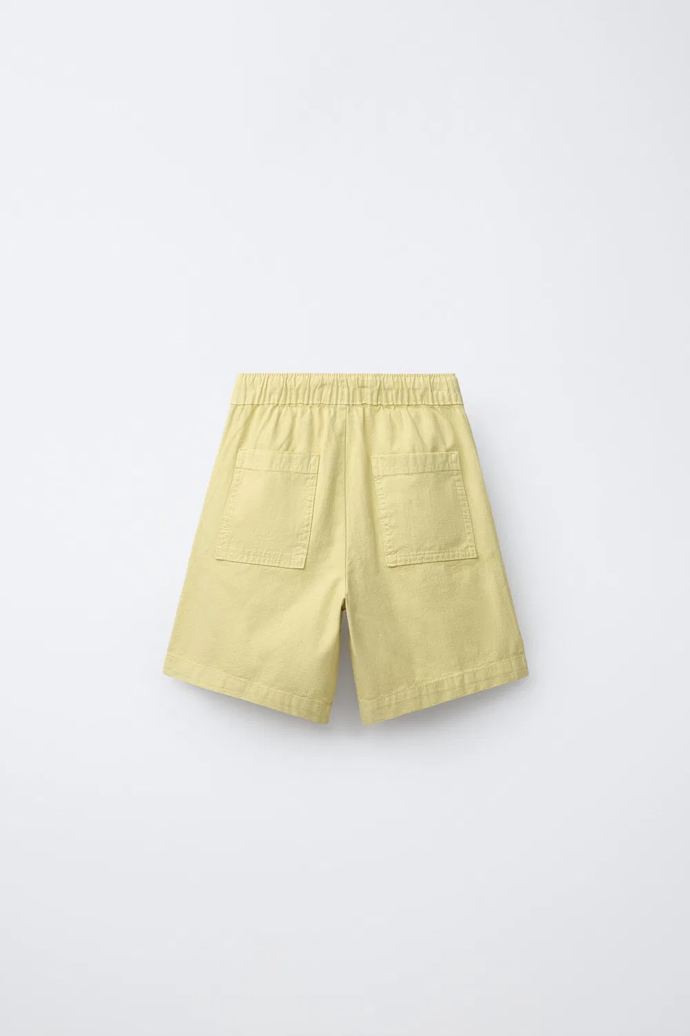 Хлопковые шорты-бермуды на резинке ZARA, Lime — фото 2