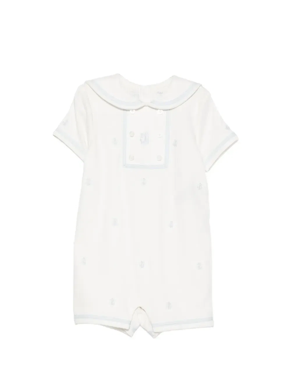 Комбинезон с вышивкой якоря и матросским ворником Polo Ralph Lauren Kids, белый