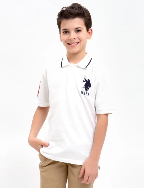 

Футболка поло U.S. Polo Assn. Boys Pique Solid, белый
