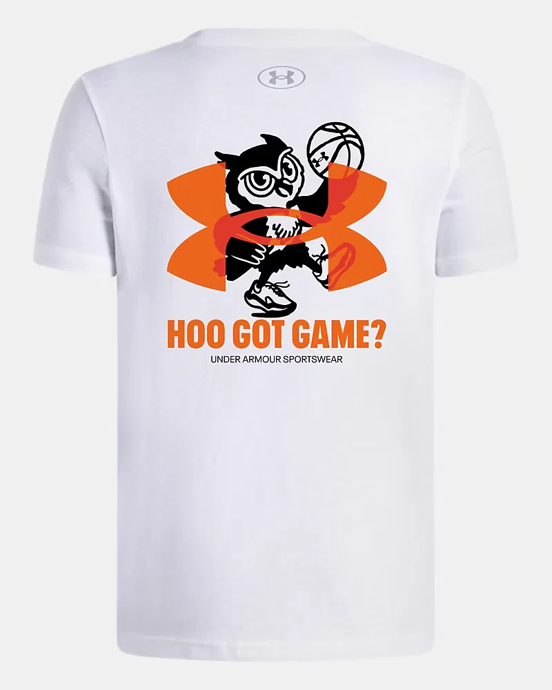 Футболка с коротким рукавом для мальчиков быстросохнущая Hoo Hoops UnderArmour, White/Steel — фото 2