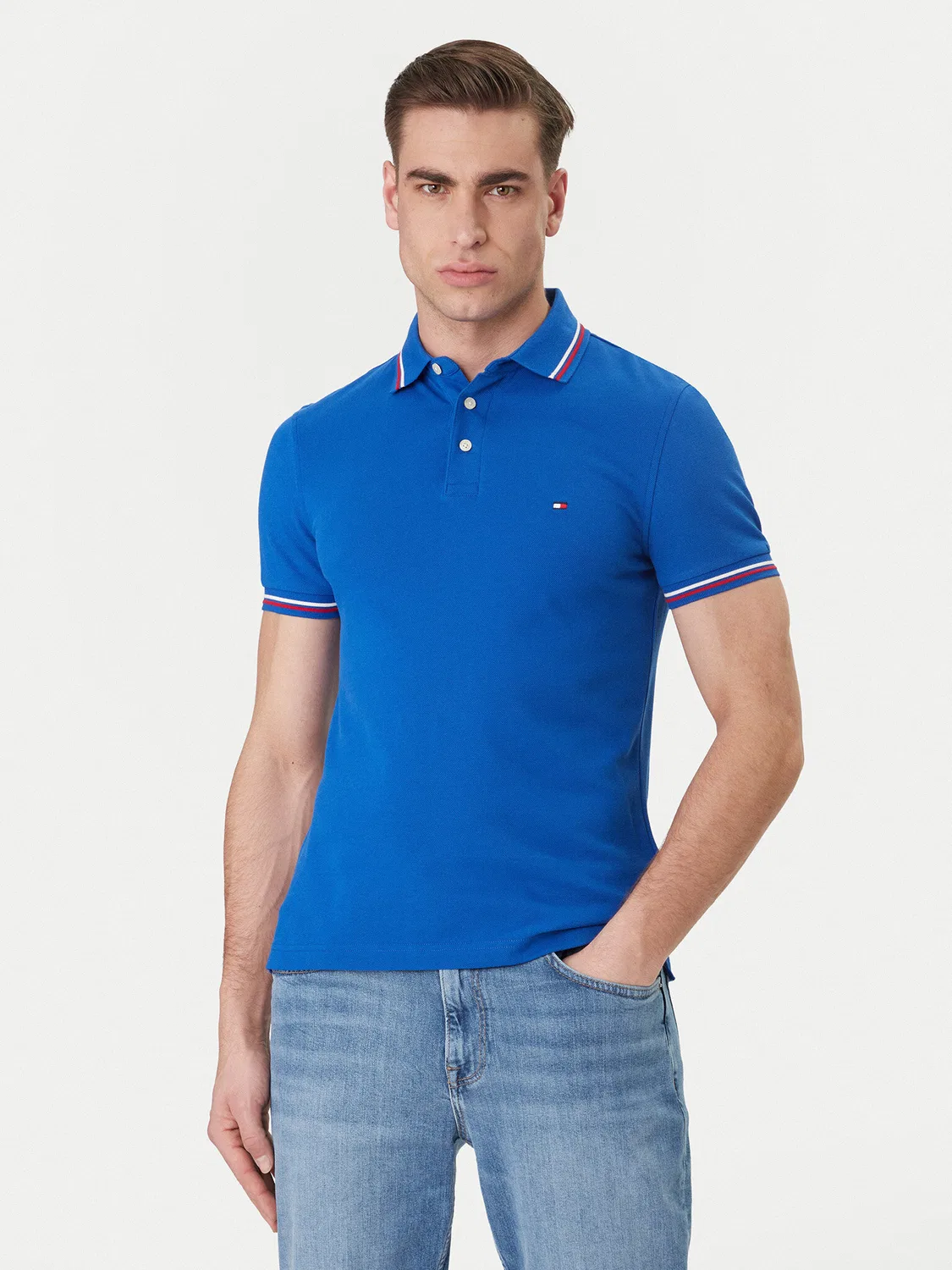 Мужское поло приталенного кроя Seasonal Tommy Hilfiger, синий
