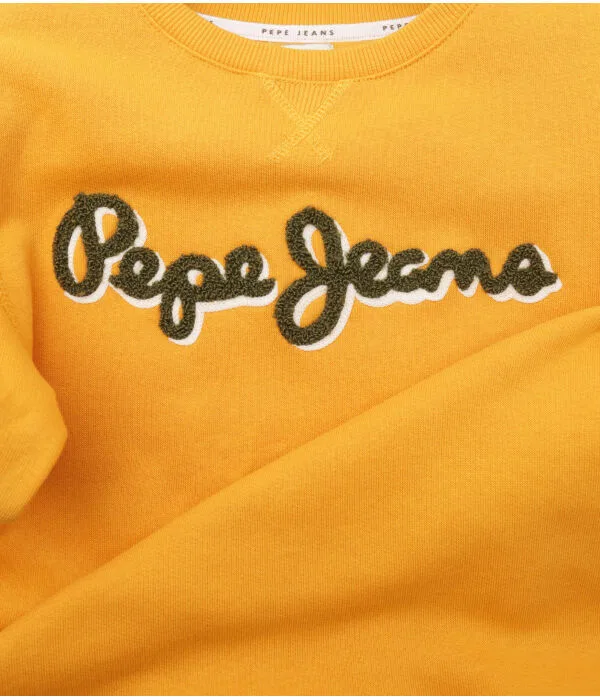 Детский пуловер хлопковый Lamonty Crew Pepe Jeans London, Senape — фото 3
