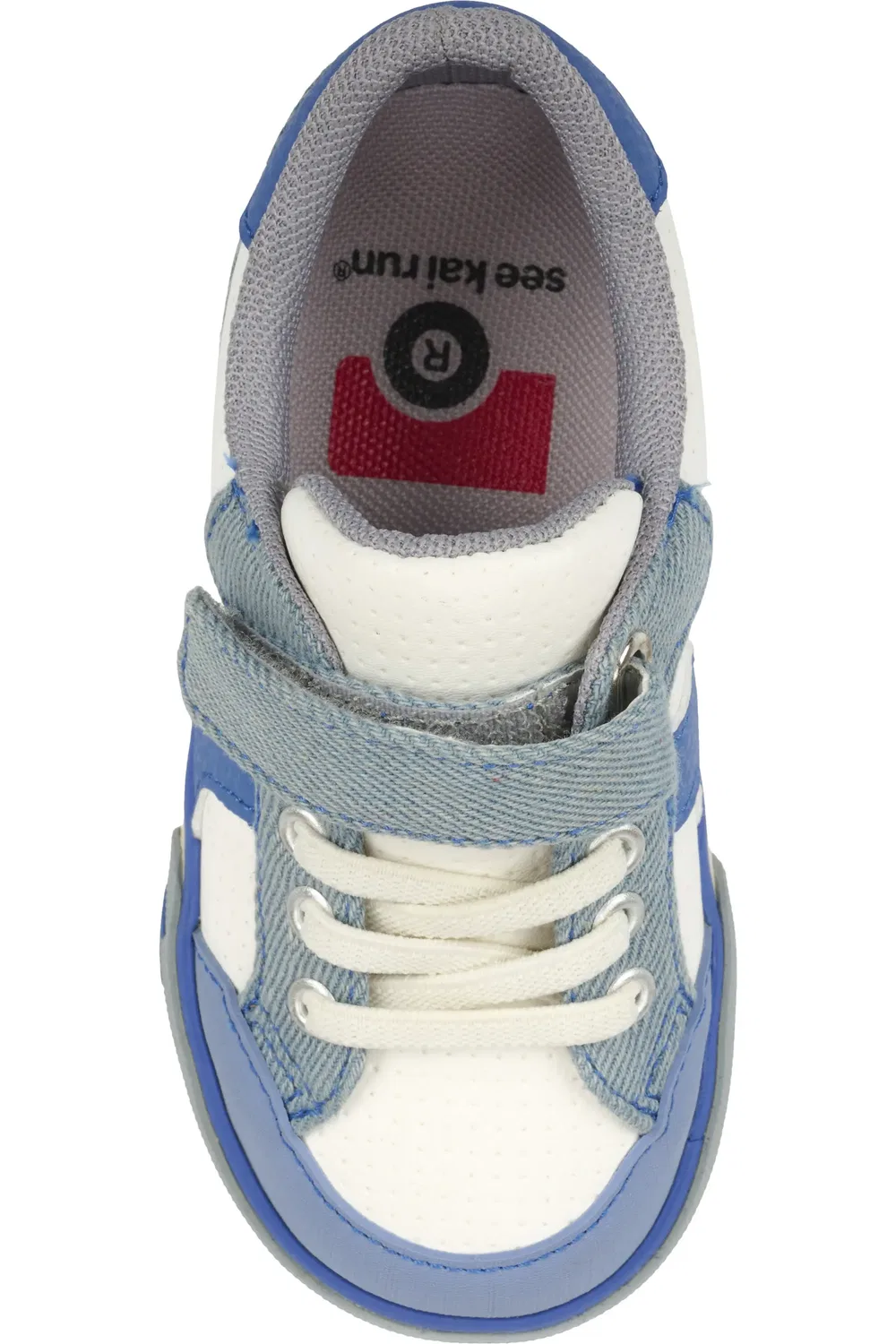 Кроссовки детские с липучкой Connor See Kai Run, White/Washed Denim — фото 4