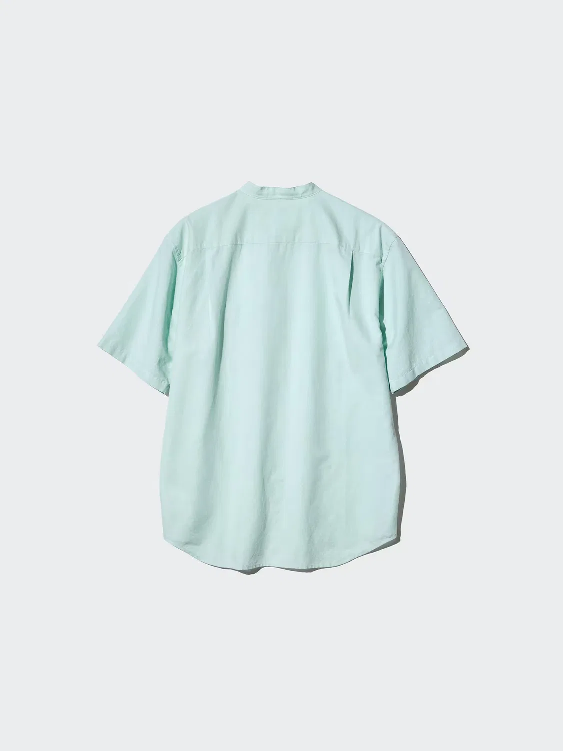 Рубашка Uniqlo, с коротким рукавом и стоячим воротником, черный — фото 4