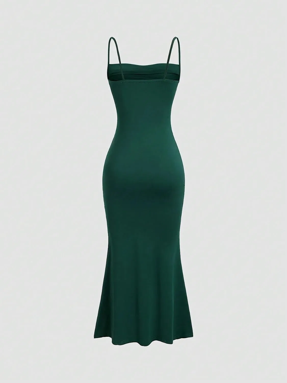 Женское элегантное ками-платье с рыбий хвост Yuchenda, Dark Green — фото 3