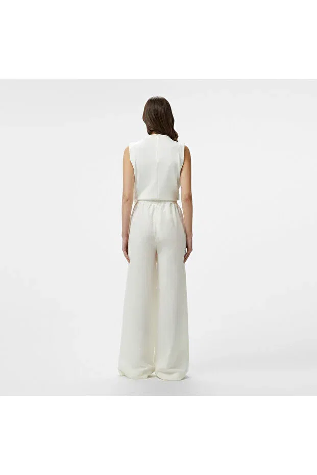 Женские брюки свободного кроя изо льна Lacoste, 70V-White — фото 3