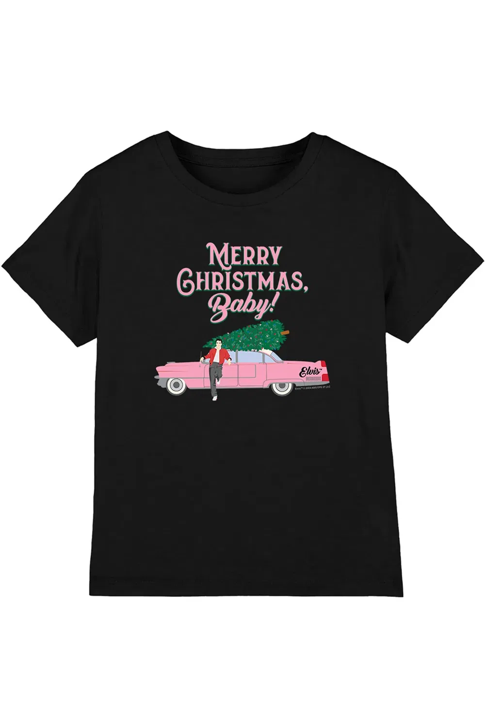 Детская футболка с принтом Merry Christmas Baby Elvis Presley, Black