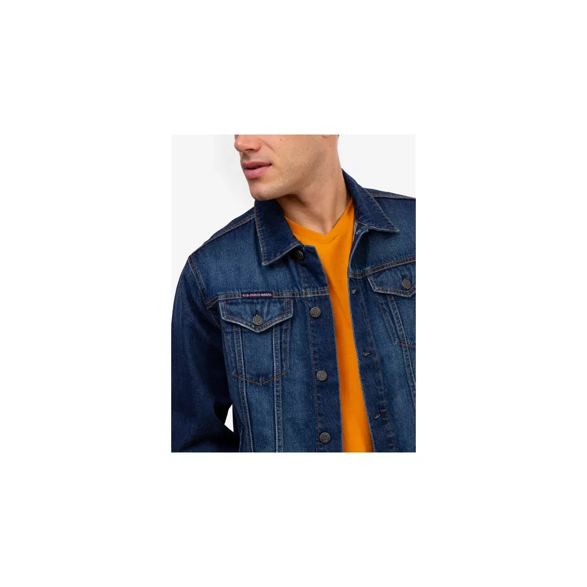 Мужская джинсовая куртка из хлопка U.S. Polo Assn., Dark Wash Denim — фото 2
